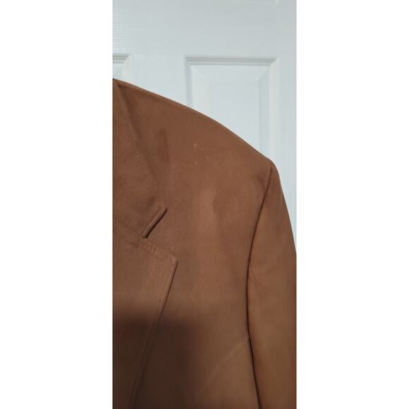 Circle S Mens Faux Suede Blazer Sz 46R 2 Button Blazer Sport Coat Jacket Brown - Picture 6 of 9